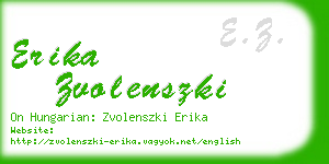 erika zvolenszki business card